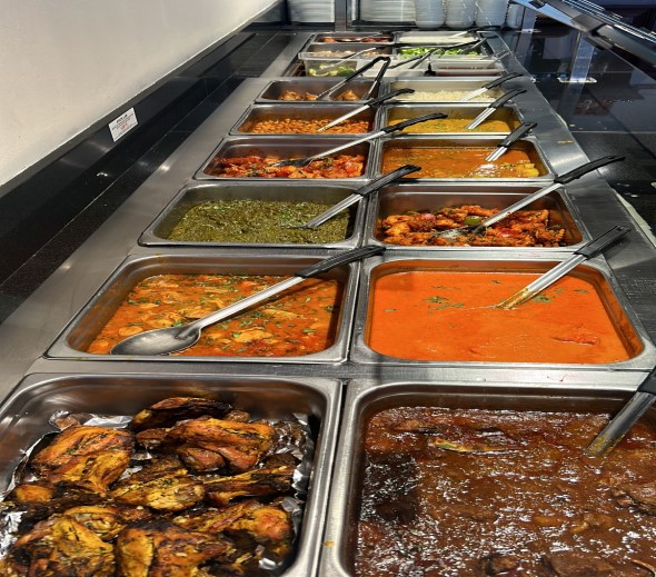 Indian lunch buffet spread